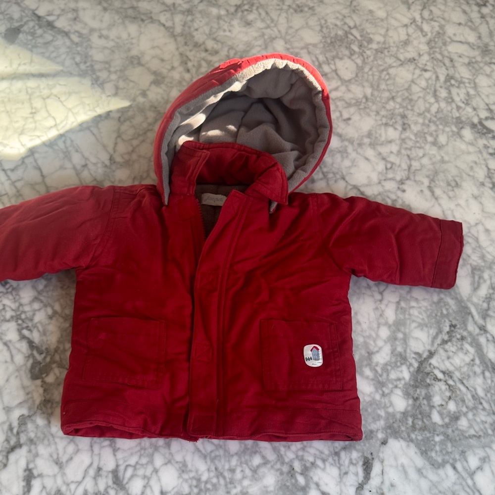Jacadi Red Jacket with Gray Lining
